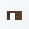 Practical Wooden Desk with Drawers and Storage Cabinets for Home Office