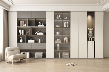 Modern bookcase 3d model