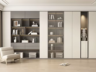 Modern bookcase 3d model