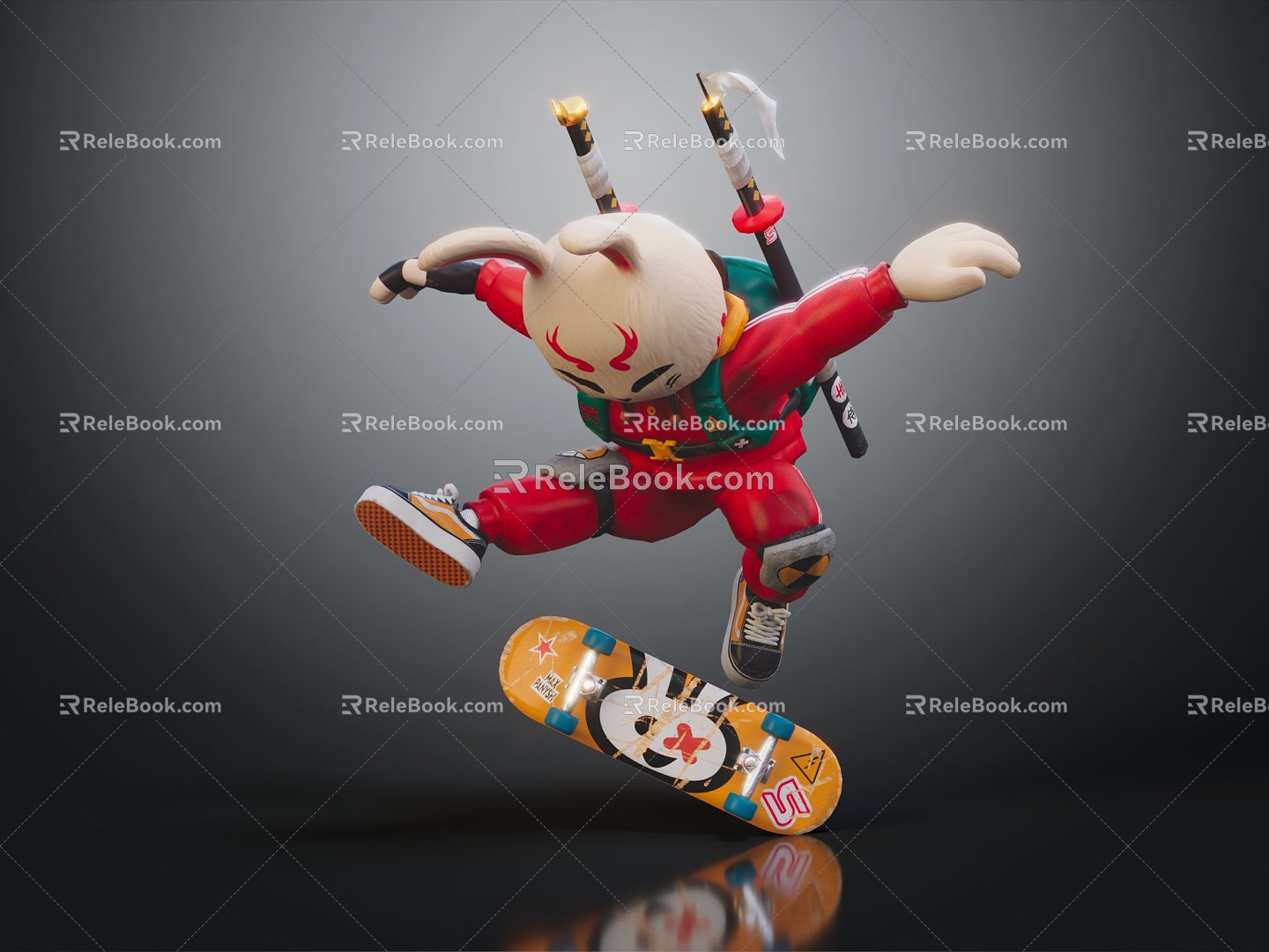 Modern Game Character Kung Fu Panda Cartoon Warrior Cartoon Ninja 3d model