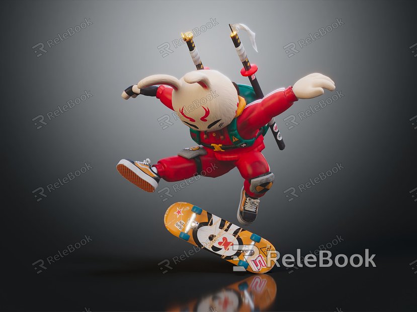 Modern Game Character Kung Fu Panda Cartoon Warrior Cartoon Ninja model