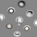Various Styles of Modern Downlights and Spotlights with Metal Frames for Home Lighting