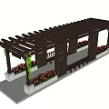 Chinese-style Flower Frame Corridor Cultural Corridor 3d model
