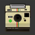 Vintage Instant Camera With Retro Design Rainbow Stripe Lens And Buttons