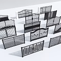 Black Metal Gates With Various Designs Including Fence Style And Double Door Patterns