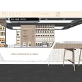 Modern Coffee Shop Interior Design With Counter Shelves Coffee Products And Bar Stools