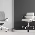 Modern Office Chairs With Mesh And Upholstered Backrests Armrests And Rolling Wheels