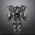 Futuristic Mechanical Robot With Armor Plates Arms Wings And Joints