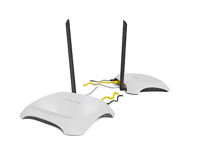 Wireless router WiFi antenna data transmission 3d model