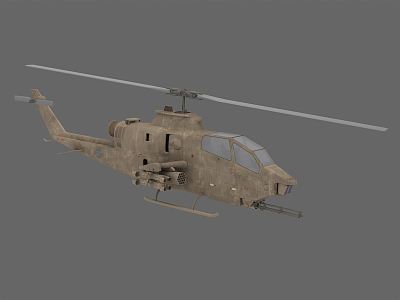 modern helicopter combat military helicopter 3d model