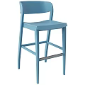 Two Blue Modern Bar Stools Featuring Stylish Design And Sleek Structure 3d model