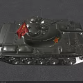 Vintage Green Military Tank With Red Flag And Yellow Star Decoration