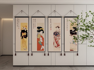 Japanese Decorative Hanging Paintings model