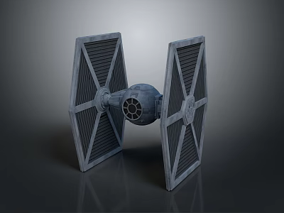 Detailed TIE Fighter Spacecraft Model For Cosmic Exploration And Interstellar Travel 3d model