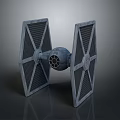 Detailed TIE Fighter Spacecraft Model For Cosmic Exploration And Interstellar Travel