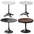 Coffee Tables With Round Wooden And Black Tops And Decorative Metal Bases