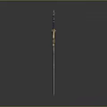 Elegant Blue Fantasy Sword With Golden Hilt Ornaments And Shiny Blade Design