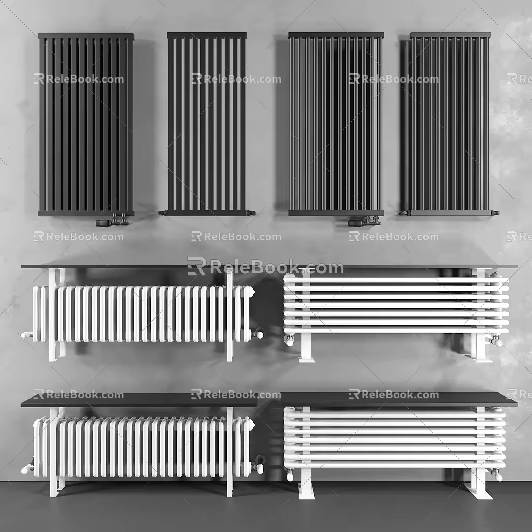 Modern heating pipe heating pipe combination 3d model