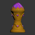 Golden Decorative Home Ornament with Purple Crystal Top and Shiny Golden Detailing
