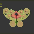 Shiny Copper Butterfly Shaped Household Item With Decorative Circular Dots And Smooth Design