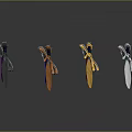 Colorful Decorative Swords with Vibrant Blades and Ornate Metallic Hilts