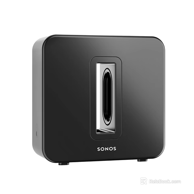 Black Sonos Speaker With Modern Square Design And Front Panel Central Slot Feature 3d model