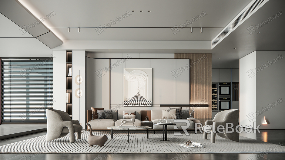 Modern Living Room Minimalist Home Living Room model