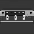 Modern Black And White Coffee Machine With Stainless Steel Parts Multiple Spouts And Control Panel