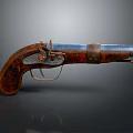 Vintage Metal Pistol Sculpture With Intricate Carving Details And Craftsmanship