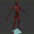 Futuristic Robot With Detailed Mechanical Body Structure And Metallic Red Accents