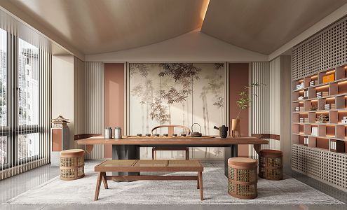 New Chinese Tea Room 3d model