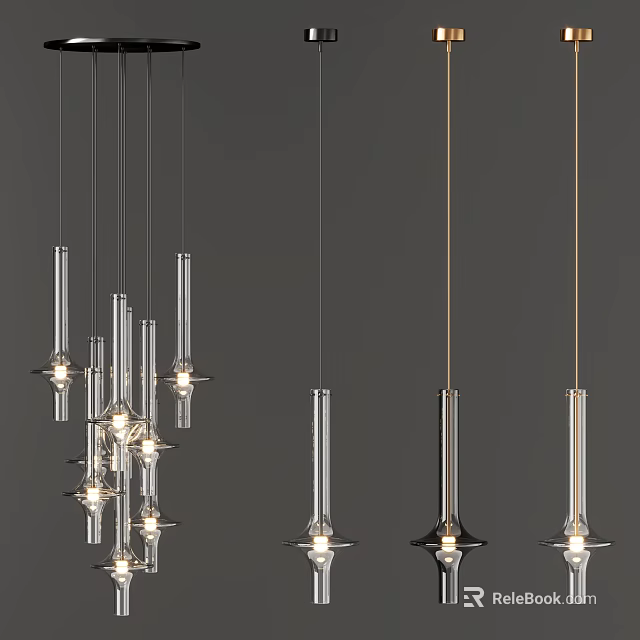 Modern Glass Pendant Lights With Hanging Design For Interior Lighting Decor 3d model