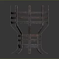 Artisan Wood And Stone Decorative Structure With Metal Frame And Support Base