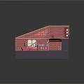 Cozy 3D Model Room with Brick Walls Bookshelves Full of Books Wooden Floor and Staircase