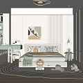 Bright Kids Room Interior Design With Cozy Bed Playful Toys Soft Rug And Circular Cabinets