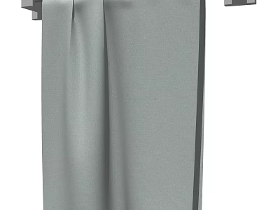 Soft Light Gray Hanging Towel With Simple Design And Absorbent Texture 3d model