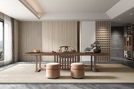 New Chinese Tea Room 3d model