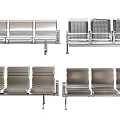 Public Chairs With Metal Frame Multi Seat Design For Waiting Areas