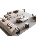 Modern Living Room Interior With Gray Sofa And Coffee Table Set Accent Chair Floor Lamp