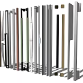 Modern handle sliding door handle 3d model