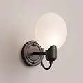 Modern Wall Lamps With White Spherical Shades And Gold Black Bases Design