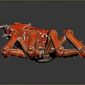 Vibrant Red Spiny Crab Aquatic Animal With Shiny Exoskeleton And Long Legs