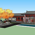 Ancient Architecture Traditional Chinese Garden Design With Pond Pavilions And Courtyard Layout