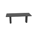 Modern Black Dining Table With Sleek Tabletop And Cylindrical Legs