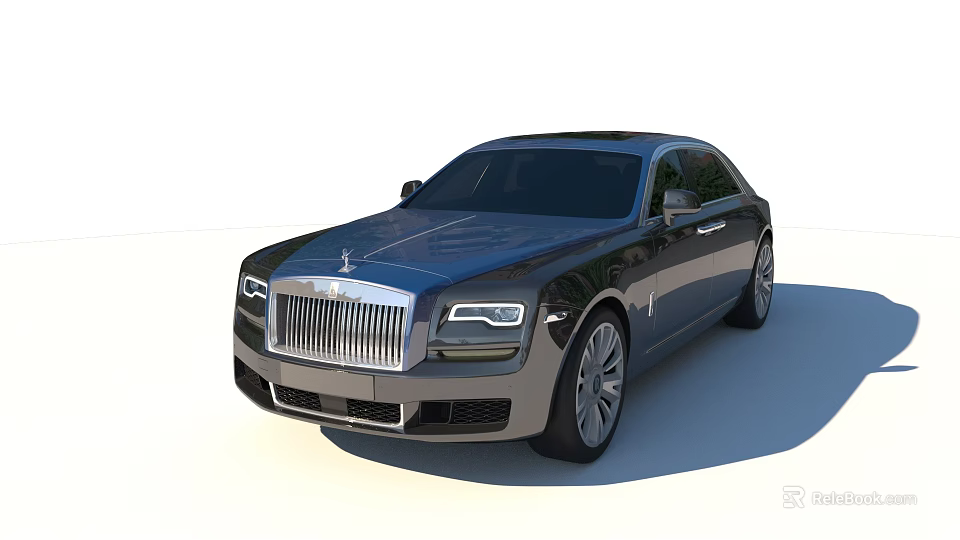 Luxury Sedan With Black Exterior Chrome Grille LED Headlights And Alloy Wheels 3d model 