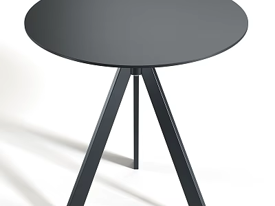 Modern Black Round Top Side Table With Three Legs For Living Room Decor 3d model