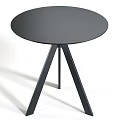 Modern Black Round Top Side Table With Three Legs For Living Room Decor