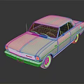 Vintage Beige Two Door Classic Car With Chrome Details And Reflective Surface