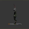 3D Gray Rabbit Character With Long Ears In Black Colorful Outfit On Striped Skateboard