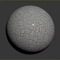 Gray Sphere Displaying Intricate Cracked Texture On Its Smooth Surface 3d model
